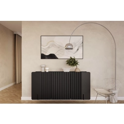 Komoda Malmi 150 cm wisząca - czarny mat / czarny